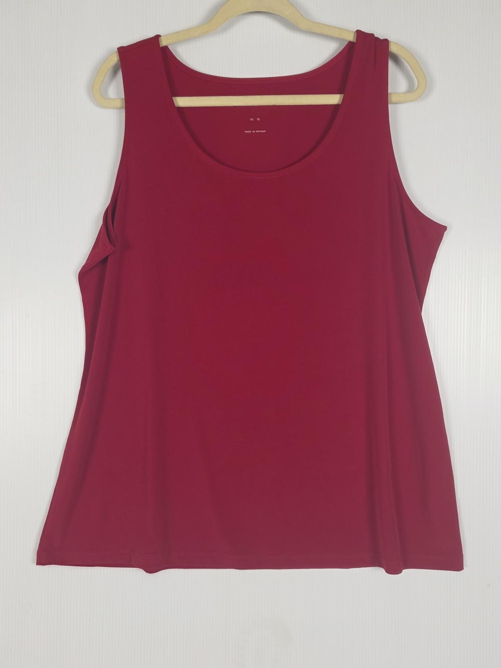 Susan Graver Scoop Neck Sleeveless Tank -  Red